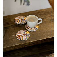 Koh Living Aboriginal Art Ceramic Coaster (Single) - Journeys in the Sun