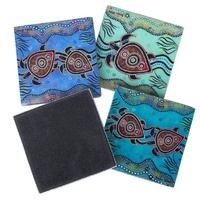 Paths of the Sea Turtle Coaster Set of 4 Boxed 9.5 X 9.5cm - Muralappi Journey