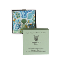 Nanda Coaster Set of 4 Boxed 9.5 X 9.5cm - Spring in the Murchison