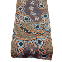 Hogarth Arts Aboriginal Art Flax Linen Tablerunner (180cm x 33cm) - Brolga Dreaming