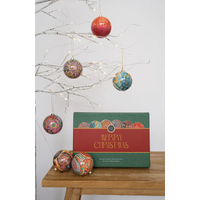 KOH Living Aboriginal Art 6 pack Gift Box Xmas Baubles (8cm) - Beautiful Journey (2025 Edition)