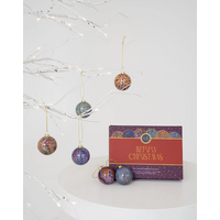 KOH Living Aboriginal Art 6 pack Gift Box Xmas Mini Baubles (5cm) - Our Country