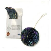 Better World Aboriginal Art Handmade Cotton Paper Honeycomb Xmas Ball - Two Dogs Dreaming