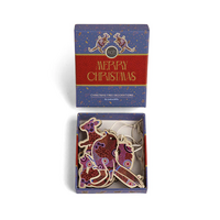 Aboriginal Art Gift Box Xmas Tree Timber Decorations - Set (4) - Our Country