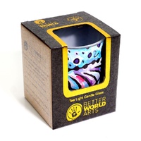 Better World Aboriginal Art Tealight Candle Holder [9cm x 8cm] - Pondi (Murray Cod) 