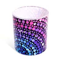 Better World Aboriginal Art Tealight Candle Holder [9cm x 8cm] - Waterhole