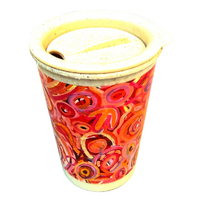 Ramindjeri Water Dreaming Bamboo Lidded Travel Mug (227ml - 8oz) - Better World Art