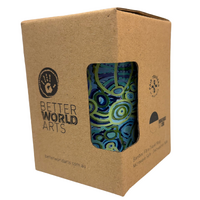 Ngarrindjeri Country Bamboo Lidded Travel Mug (227ml - 8oz) - Better World Art