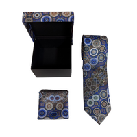 Lee Anne Hall Aboriginal Art 2pce Polyester Tie Set - Blue (2)