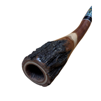 Eucalyptus (Ironbark) Handpainted Didgeridoo (1.35m) - Emu (Blue/Greens)