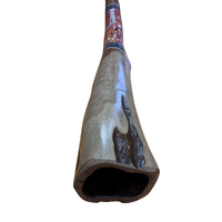 Eucalyptus (Ironbark) Handpainted Didgeridoo (1.43m) HEAVY - Flared End with Lizard (Red/Pink)