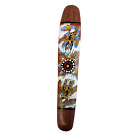 Handmade Handpainted Brigalow Timber Message Stick (Large) - 32cm