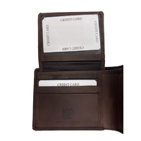 Diwana Dreaming Premium Premium Dark Leather Men's Wallet (11cm X 9cm) - Wings of Freedom