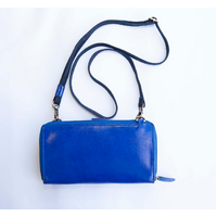 Connecting with Land Leather Shoulder Sling Wallet [21 X 11 X 2cm] - Yakinno Gunditjmara Dreaming 