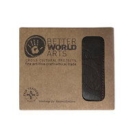 Better World Aboriginal Art Men's Leather Wallet - Sandhills (Old Brown)