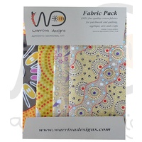 Aboriginal Fabric 4pce Quarter Pack [Yellow] - Aboriginal Design Fabric