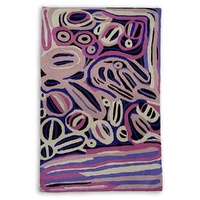 Aboriginal Art Handmade (3'x 2') Wool Rug (Chainstitched) (91cm x 61cm) - The Seven Sisters