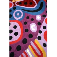 Aboriginal Art Handmade Wool Runner (Chainstitched) (76cm x 304cm) - Seven Sisters