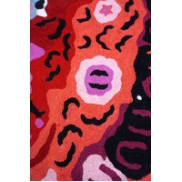 Aboriginal Art Handmade Wool Runner (Chainstitched) (76cm x 304cm) - Mala