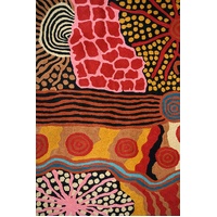 Aboriginal Art Handmade Wool Runner (Chainstitched) (76 x 304cm) - My Country