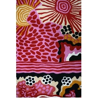 Aboriginal Art Handmade Wool Runner (Chainstitched) (76 x 304cm) - Dry Season on Country