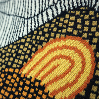Better World Aboriginal Art Knitted Cotton Throw Rug - Sandhills