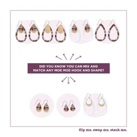 Moe Moe Design Silver Alloy Layered Outline Tear Drop Earrings - Country