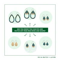 Moe Moe Design Silver Alloy Layered Outline Teardrop Earrings - Jellurgal Songlines