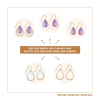 Moe Moe Design Silver Alloy Layered Outline Drop Earrings - Storytelling