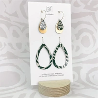 Moe Moe Design Silver Alloy Trinity Tear MOSS Earrings - Two Dogs Dreaming