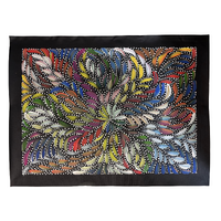 Raintree Aboriginal Art UNStretched Canvas (60cm x 45cm) - Bush Medicine Leaves and Seeds (Multi)