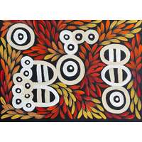 Raintree Aboriginal Art UNStretched Canvas [53cm x 38cm) - My Country-Atnangkerre (Red)