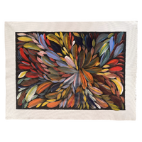 Raintree Aboriginal Art UNStretched Canvas [60cm x 45cm] - Bush Medicine Leaves