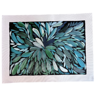 Raintree Aboriginal Art UNStretched Canvas [60cm x 45cm] - Bush Medicine Leaves, Healing Leaves