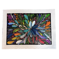 Raintree Aboriginal Art UNStretched Canvas [60cm x 45cm] - Bush Medicine Leaves, Healing Leaves (Multi)