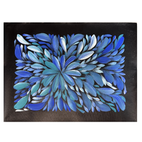 Raintree Aboriginal Art UNStretched Canvas (60cm x 45cm) - Bush Medicine Leaves (Blue)