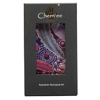 Chern'ee Sutton Aboriginal Art Giftboxed 100% Silk Scarf - Waratah Flower