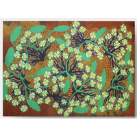 Flowering Bush Banana (Set 5) - Aboriginal Art designed Linen Envelope (185mm x 135mm)