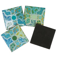 Nanda Girl Aboriginal Art Boxed Resin Coaster Set (4) - Spring in the Murchison