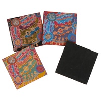 Umoona Arts Aboriginal Art Boxed Resin Coaster Set (4) - Rocks & Waterholes