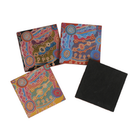 Patricia Fatt Coaster Set of 4 Boxed 9.5 X 9.5cm - Rocks and Waterholes