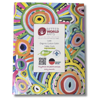 Better World Aboriginal Arts Luxe Organic Cotton-Satin Tablecloth (150cm x 230cm) - Ramindjeri