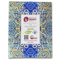 Better World Aboriginal Arts Luxe Organic Cotton-Satin Tablecloth (150cm x 230cm) - Ngarrindjeri Country