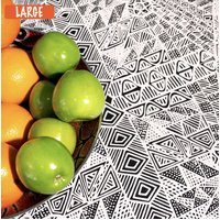 Better World Aboriginal Arts Luxe Organic Cotton-Satin Tablecloth (150cm x 230cm) - Jilamara