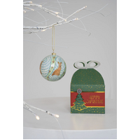 KOH Living Aboriginal Art GIFBOXED Xmas Bauble  (8cm) - Tracks of the Roaming Spirit (Kangaroo)