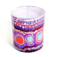 Better World Aboriginal Art Tealight Candle Holder [9cm x 8cm] - Two Dogs Dreaming