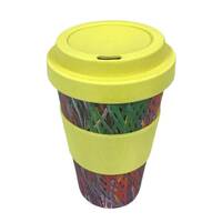 Aboriginal All Natural Bamboo Eco Travel/Coffee Mug (450ml) - Grass Seed Dreaming