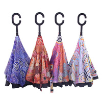 Warlukurlangu Aboriginal Art Inverted Umbrella - Seven Sisters Dreaming