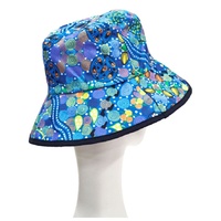 Warrina Aboriginal Art Reversible Bucket Hat - Sacred Woman's Song/Corroboree