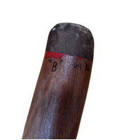 Eucalyptus (Ironbark) Handpainted Didgeridoo (1.49m) - Lizard with Warrior (Blue/Greens)